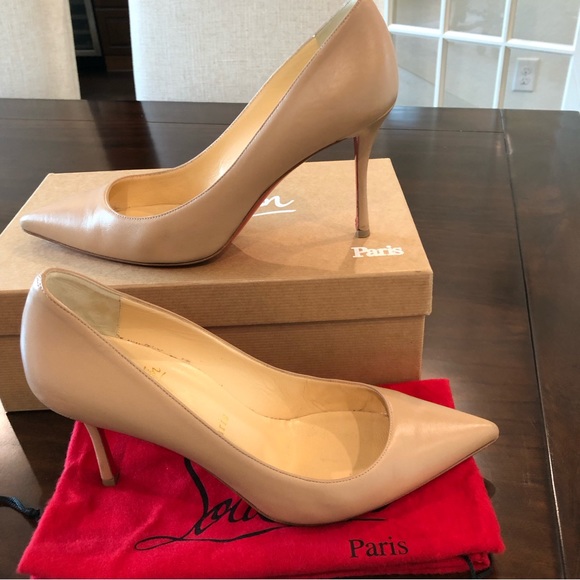 SOLD Christian Louboutin Nude Nappa Leather Decoltish 85 EU Size 38 - Picture 8 of 15